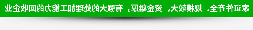 一家证件齐全、规模较大、资金雄厚，有强大的处理加工能力的回收企业